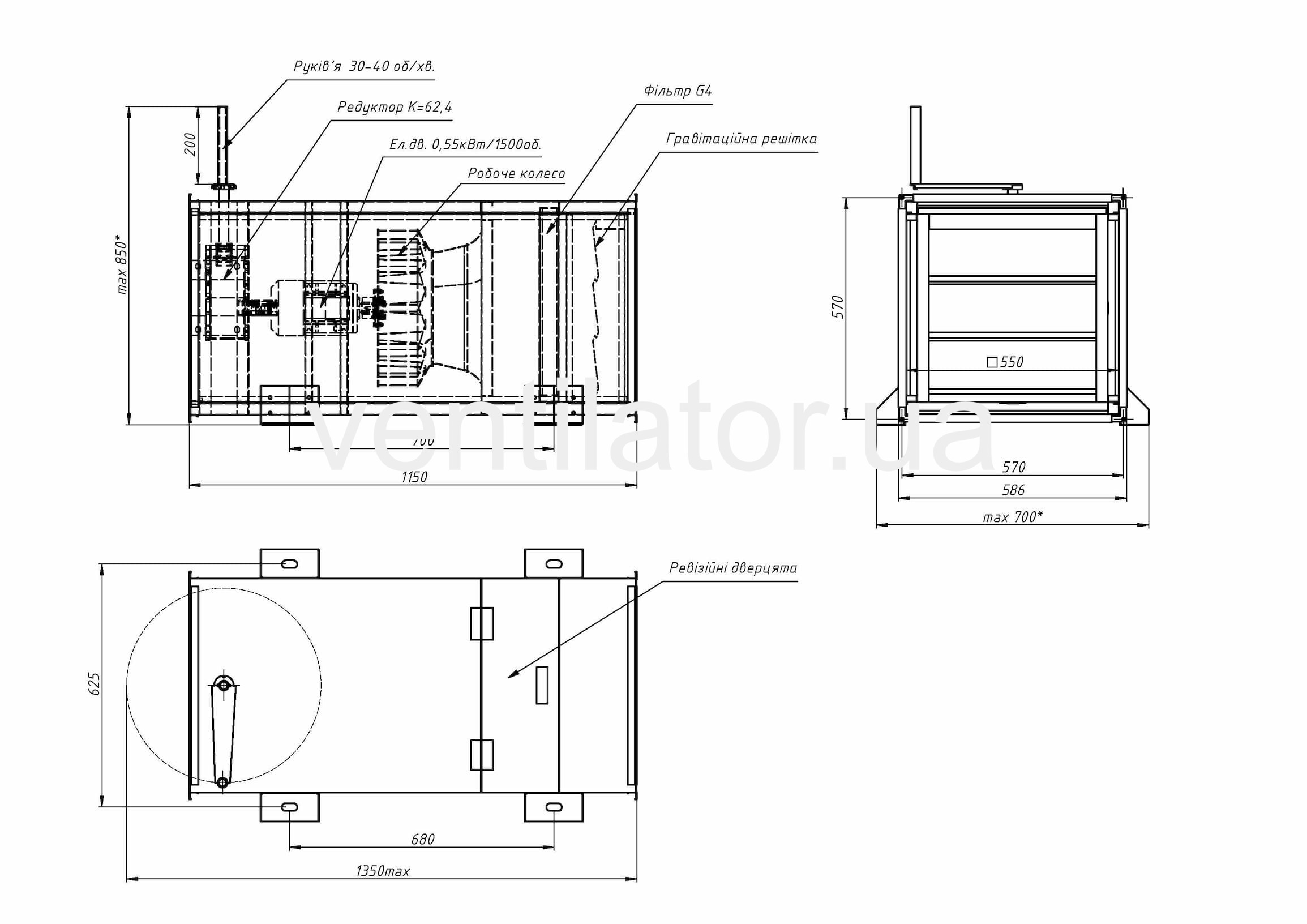 Припливна вентиляційна установка MeVUS 200 для укриттів